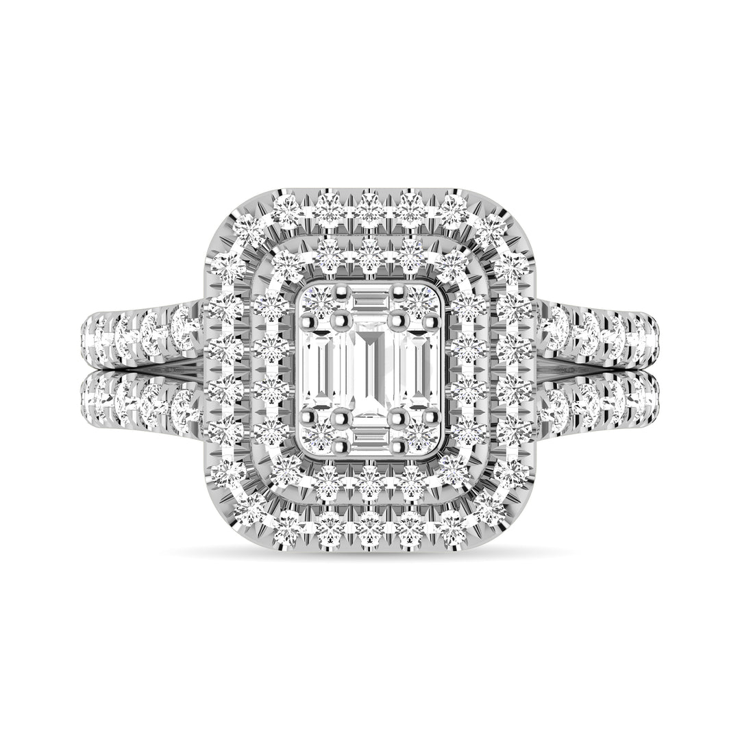 Diamante de 1 qt.Tw. Anillo de compromiso en oro blanco de 14 k