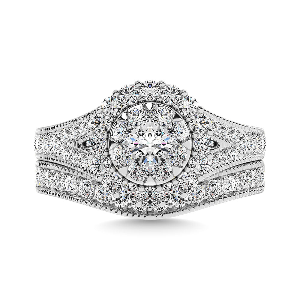 Diamante 1 1/2 Ct.Tw. Anillo nupcial en oro blanco de 14 k