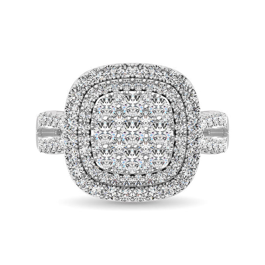 Diamante de 2 qt.Tw. Anillo de compromiso en oro blanco de 14 k