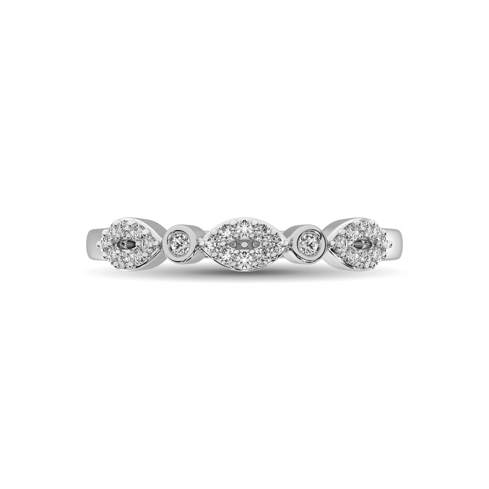 Banda Apilable de Diamantes de 1/6 qt con Forma Redonda y Marquesa