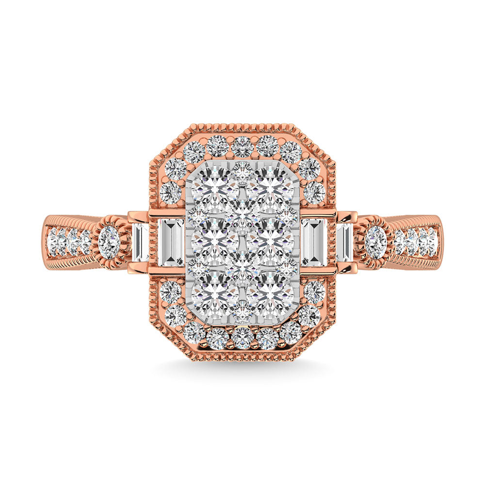 Diamante 7/8. Ct.Tw. Anillo de compromiso en oro de dos tonos de 14 quilates