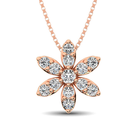 Diamante 1/4 Ct.Tw. Colgante de flores
