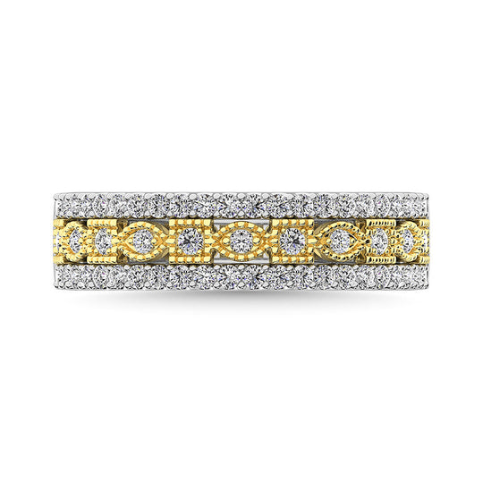 3/8 Ct. Tw. Diamond Fashion Band in 10K Two-Tone Gold