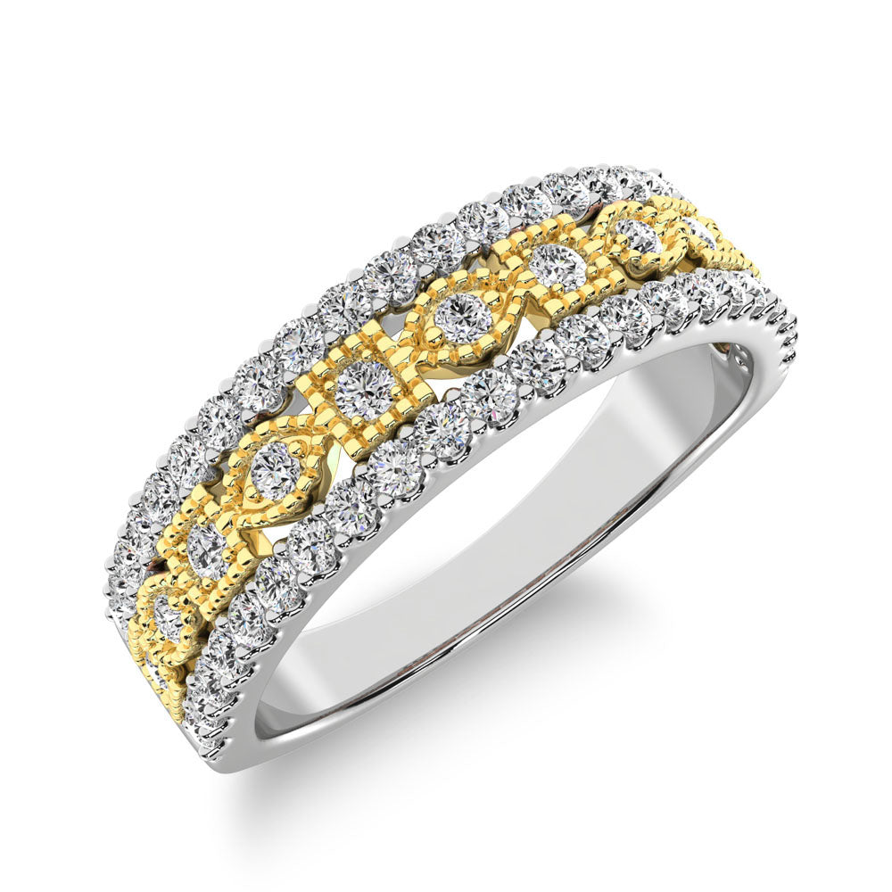 3/8 Ct. Tw. Diamond Fashion Band in 10K Two-Tone Gold