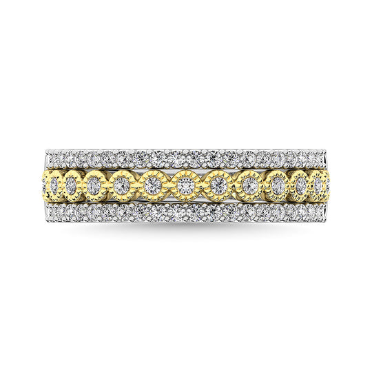 3/8 Ct. Tw. Diamond Fashion Band in 10K Two-Tone Gold