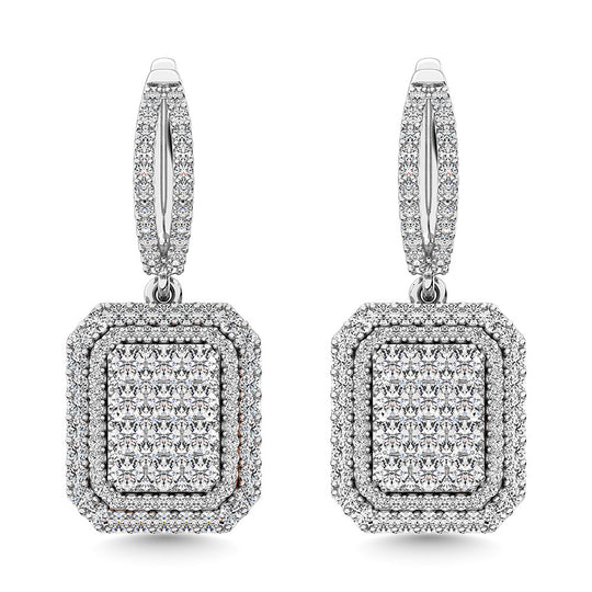 2 1/5 Ct.tw. Diamond Dangle Earring in 14k White Gold