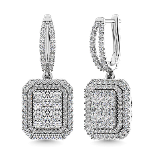 2 1/5 Ct.tw. Diamond Dangle Earring in 14k White Gold