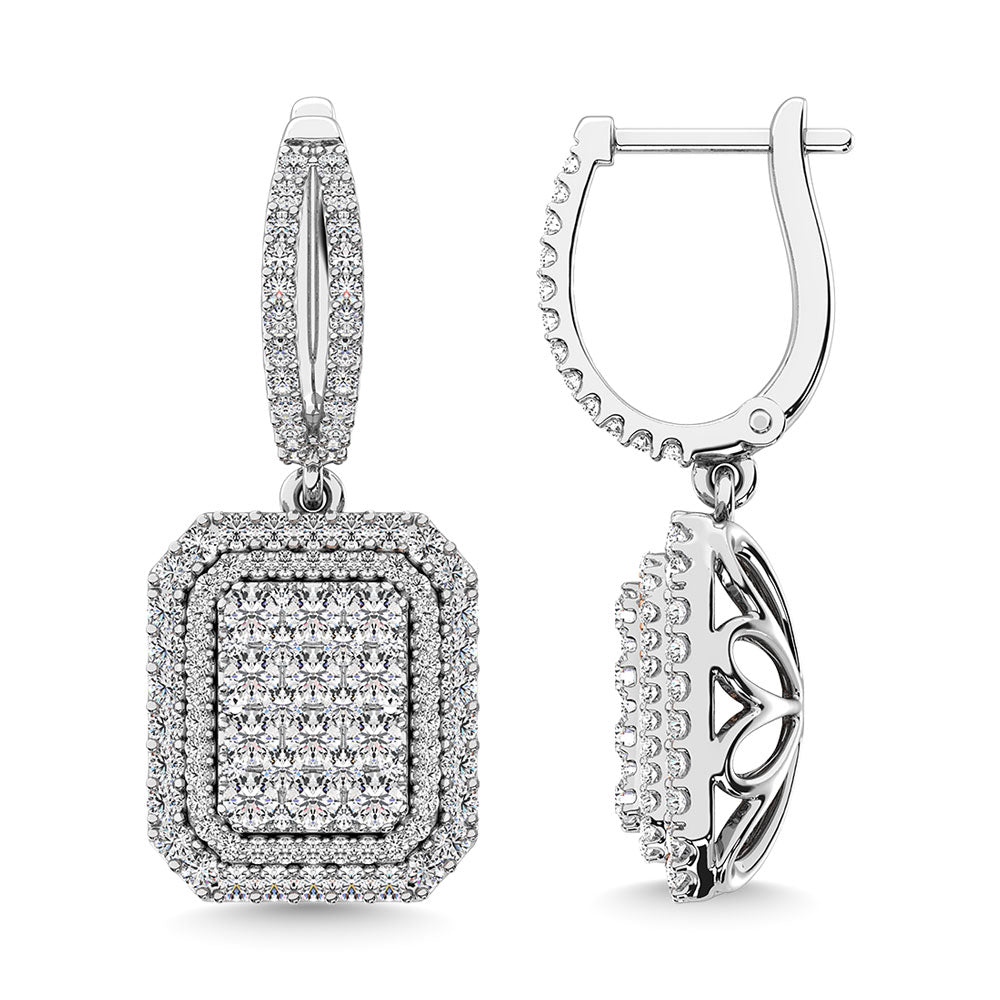 2 1/5 Ct.tw. Diamond Dangle Earring in 14k White Gold