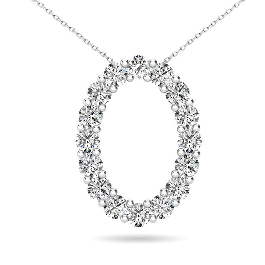 3/8 Ct. Tw. Oval Shaped Diamond Pendant in 14k White Gold