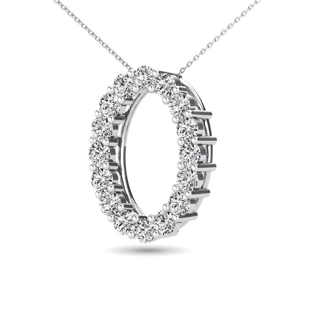 3/8 Ct. Tw. Oval Shaped Diamond Pendant in 14k White Gold