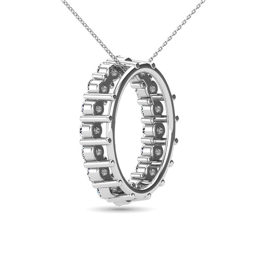 3/8 Ct. Tw. Oval Shaped Diamond Pendant in 14k White Gold