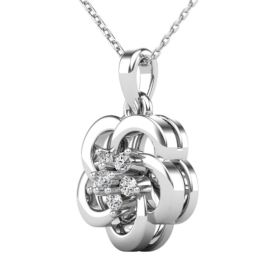 1/10 ct. Open Flower Diamond Pendant