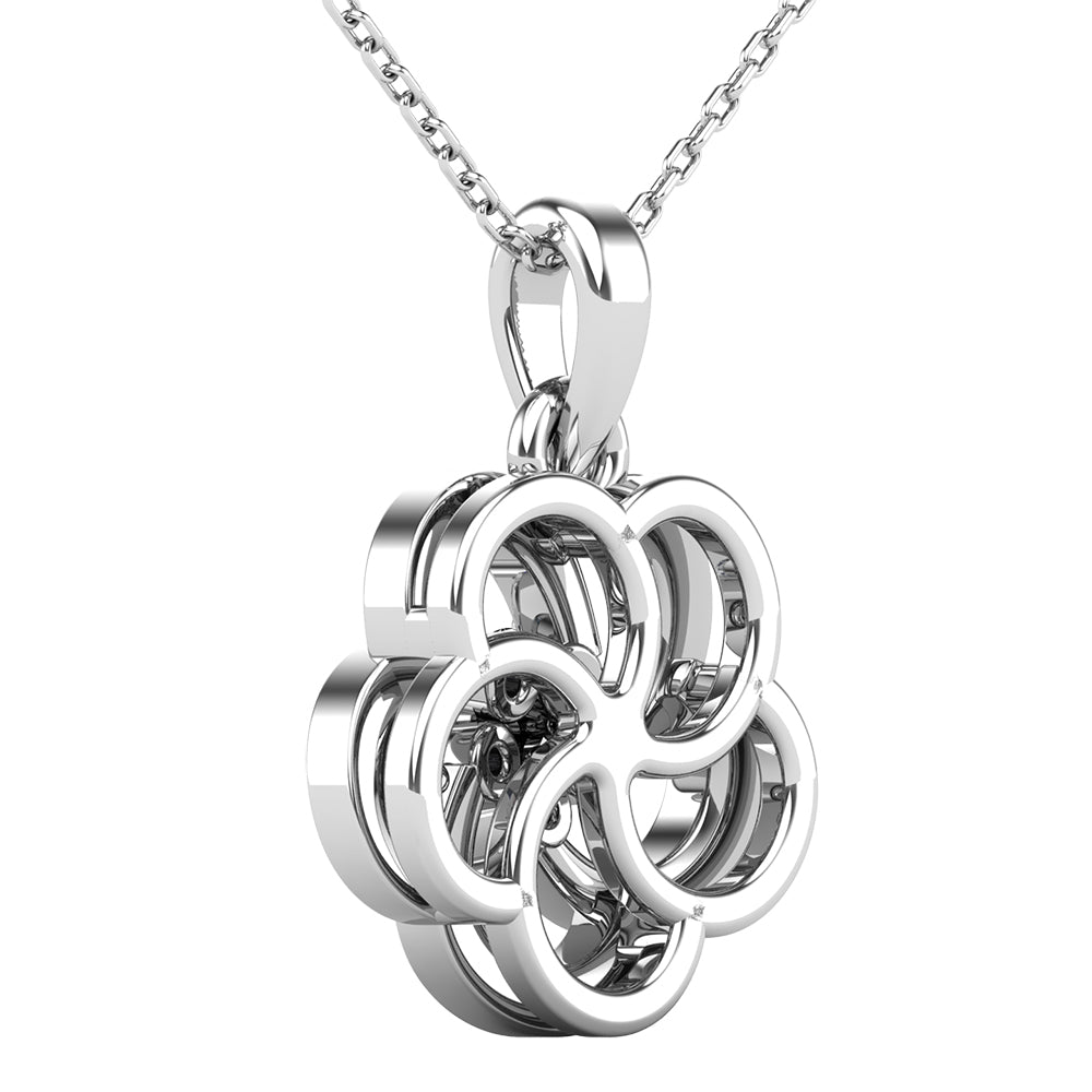 1/10 ct. Open Flower Diamond Pendant