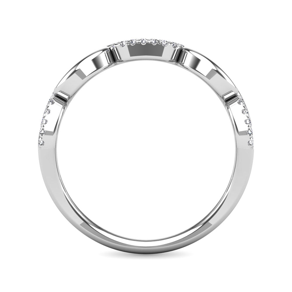Diamante 1/4 Ct.Tw. Banda de moda en oro blanco de 10 quilates