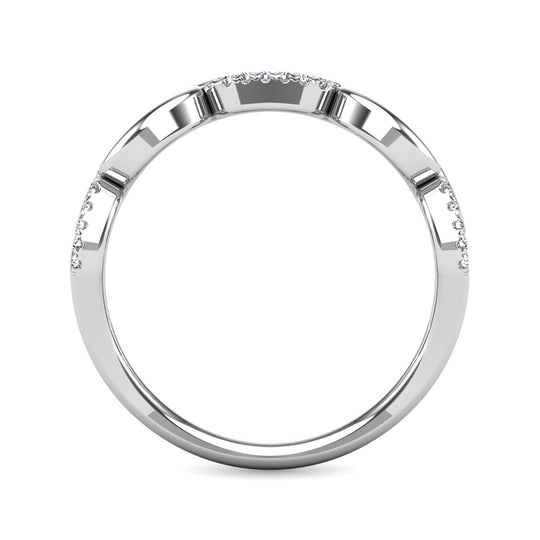 Diamante 1/4 Ct.Tw. Banda de moda en oro blanco de 10 quilates