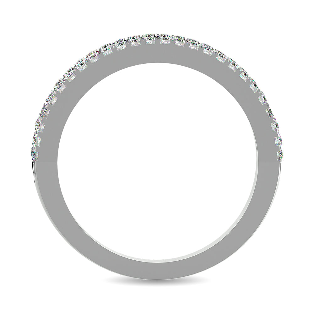 Banda a M√°quina con Diamantes de 1 qt total en Oro Blanco de 14k