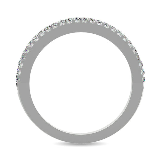 Banda a M√°quina con Diamantes de 1 qt total en Oro Blanco de 14k