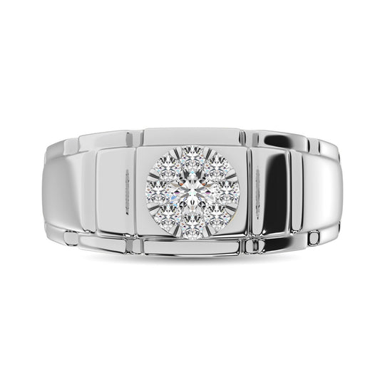 Diamante 1/2 Ct.Tw. Anillo de moda para hombre en oro blanco de 14 quilates