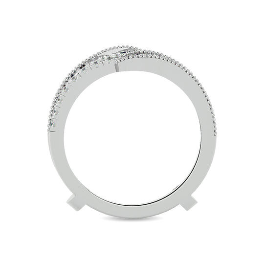 Anillo Protector Redondo con Diamantes de 1/2 qt en Oro blanco de 14k