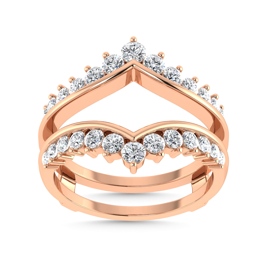 Diamante de 1 qt.Tw. Anillo protector en oro rosado de 14 k