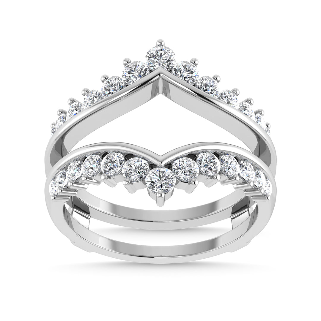 Diamante 3/4 Ct.Tw. Anillo protector en oro blanco de 10 quilates