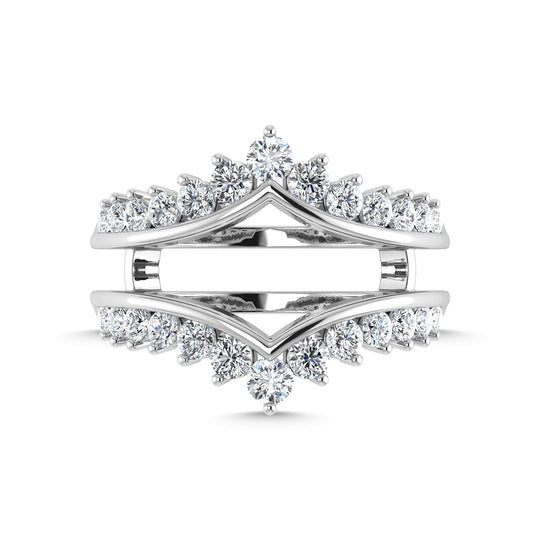 Diamante 1/2 Ct.Tw. Anillo protector en oro blanco de 10 quilates