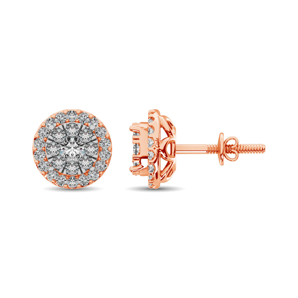 3/4 ct. total Diamond Earrings in 14k Rose Gold
