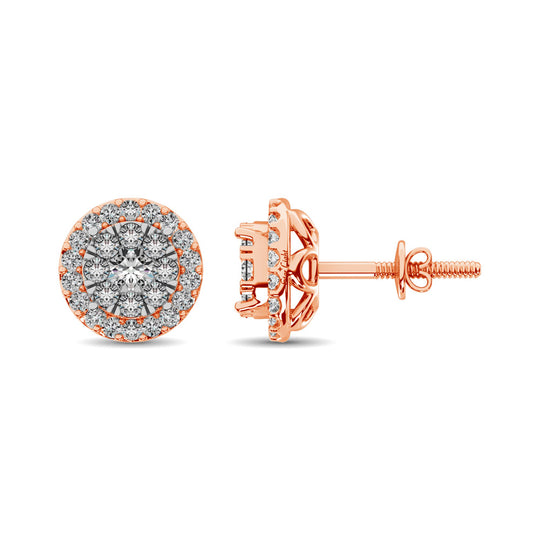 3/4 ct. total Diamond Earrings in 14k Rose Gold
