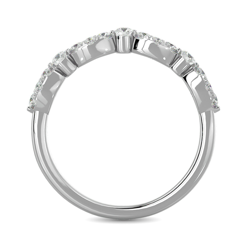 Alianza con Diamantes de 1/3 qt en Oro Blanco de 14k
