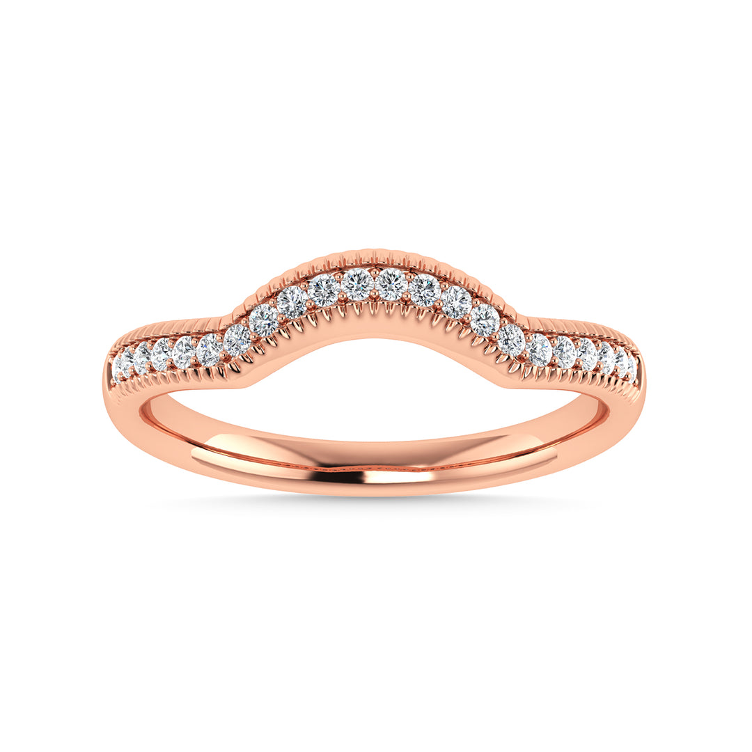 Diamante 1/10 Ct.Tw. Banda de chevr√≥n en oro rosado de 14 k