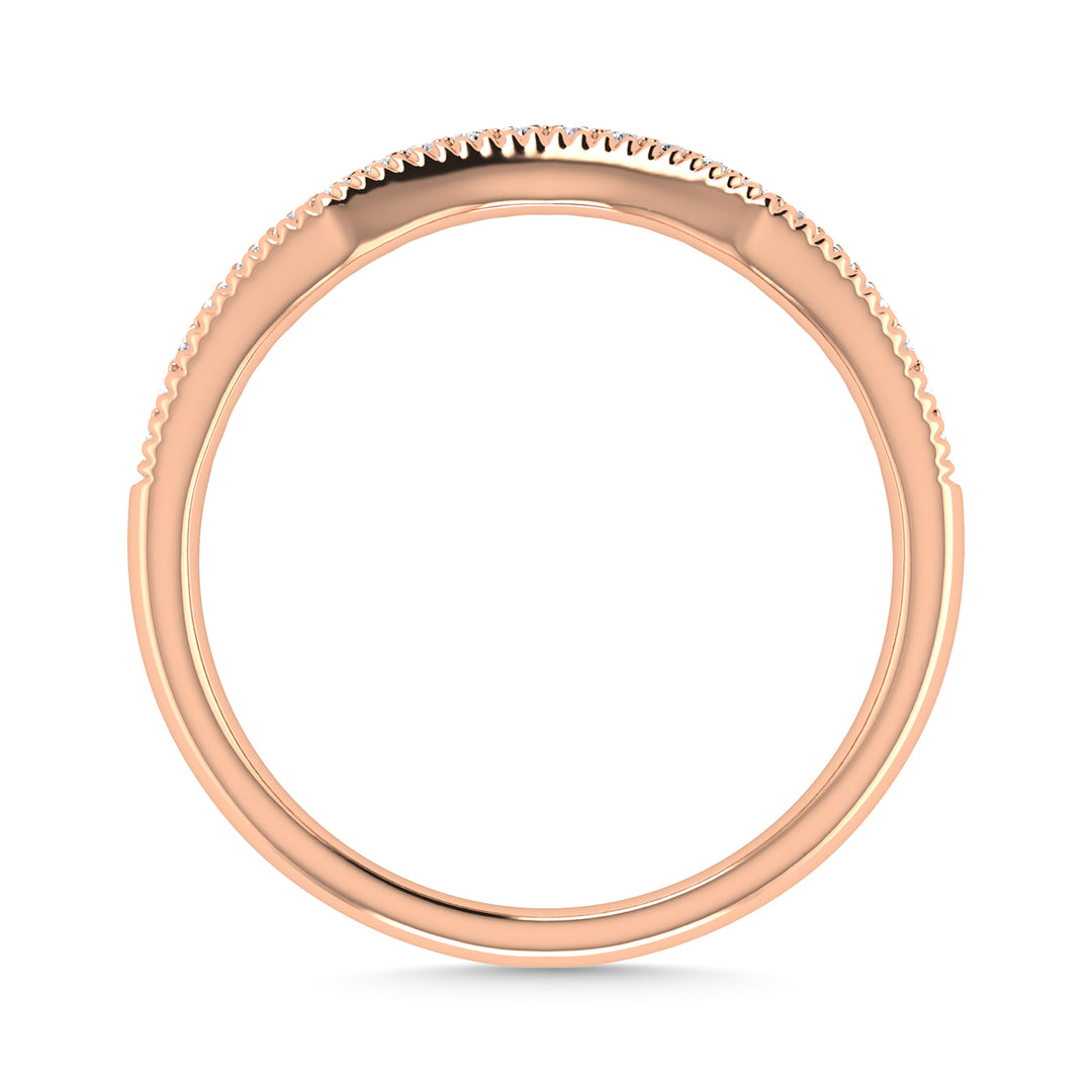 Diamante 1/10 Ct.Tw. Banda de chevr√≥n en oro rosado de 14 k