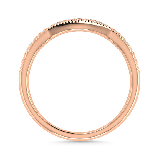 Diamante 1/10 Ct.Tw. Banda de chevr√≥n en oro rosado de 14 k