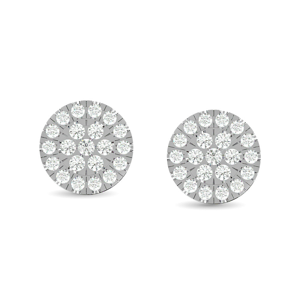 Aretes con Diamantes de 1/3 qt en Oro Blanco de 10k