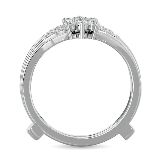 Anillo Protector con Diamantes de 1/4 qt en Oro Blanco de 10k