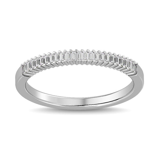 Anillo de Aniversario con Diamantes de 1/2 qt en Oro Blanco de 14 k