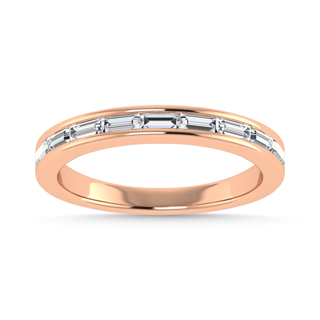 3/8 Ct. Diamond Baguette Anniversary Band in 14k Rose Gold