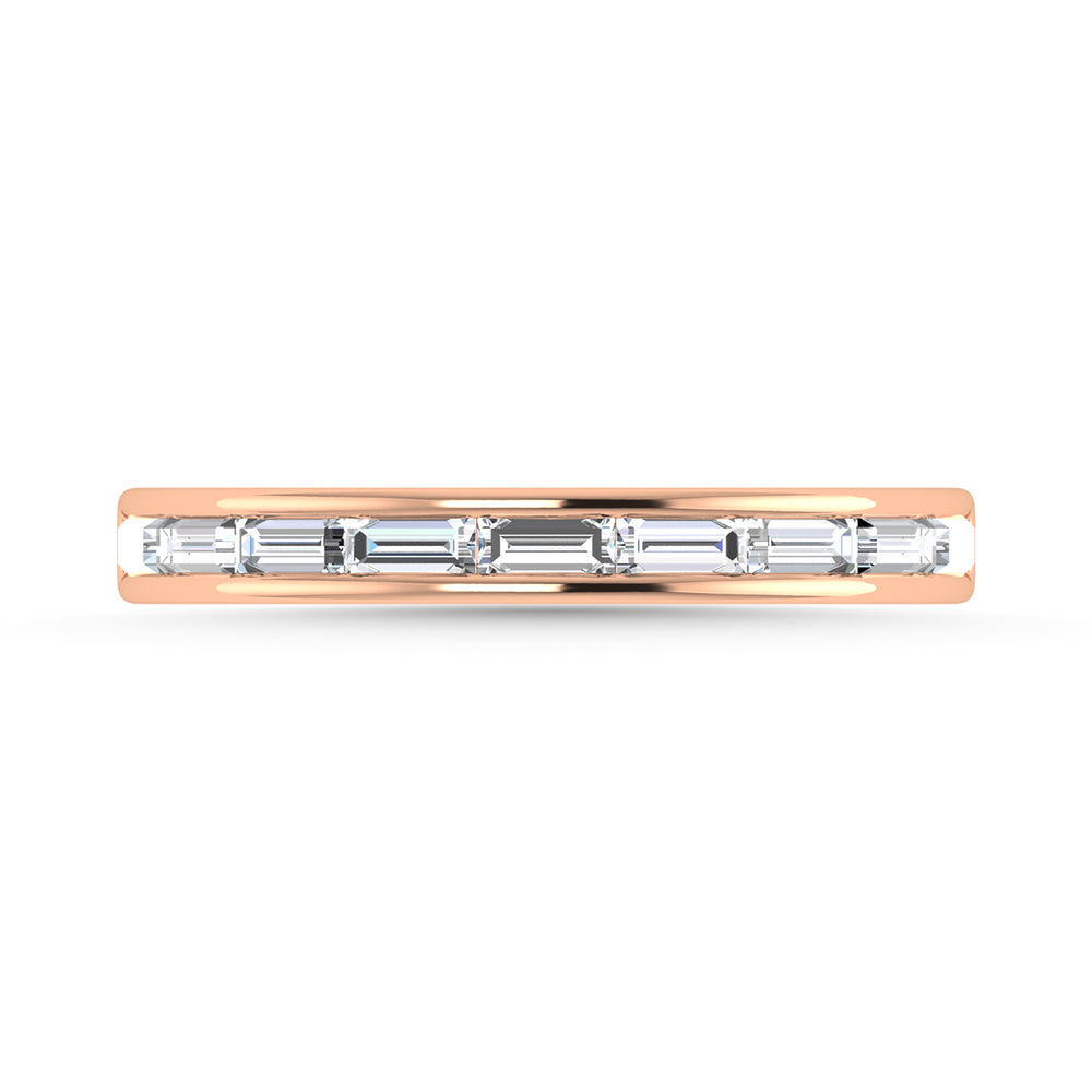 3/8 Ct. Diamond Baguette Anniversary Band in 14k Rose Gold