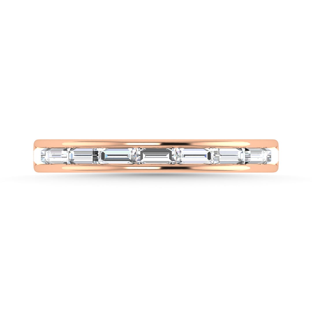 3/8 Ct. Diamond Baguette Anniversary Band in 14k Rose Gold