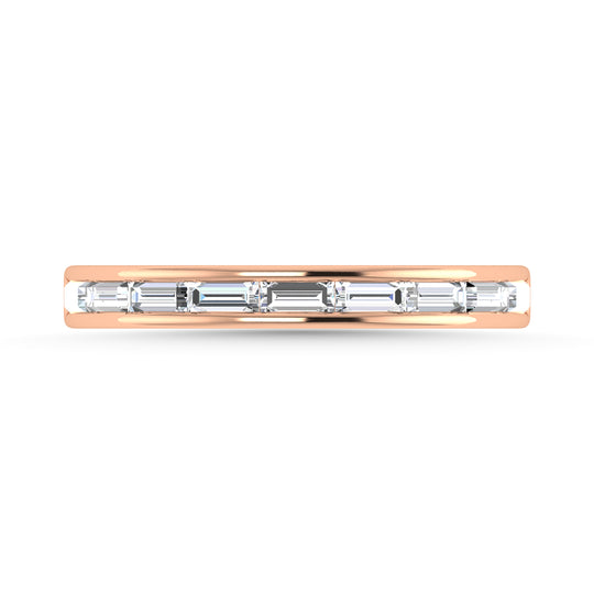 3/8 Ct. Diamond Baguette Anniversary Band in 14k Rose Gold