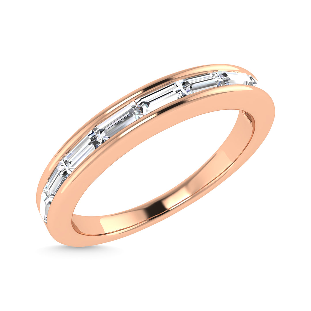 3/8 Ct. Diamond Baguette Anniversary Band in 14k Rose Gold