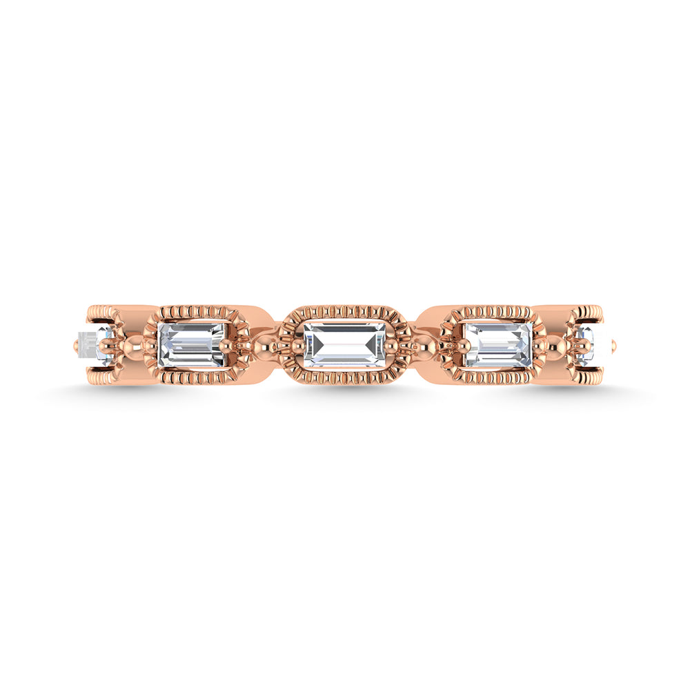 1/4 Ct. Diamond Baguette Anniversary Band in 14k Rose Gold