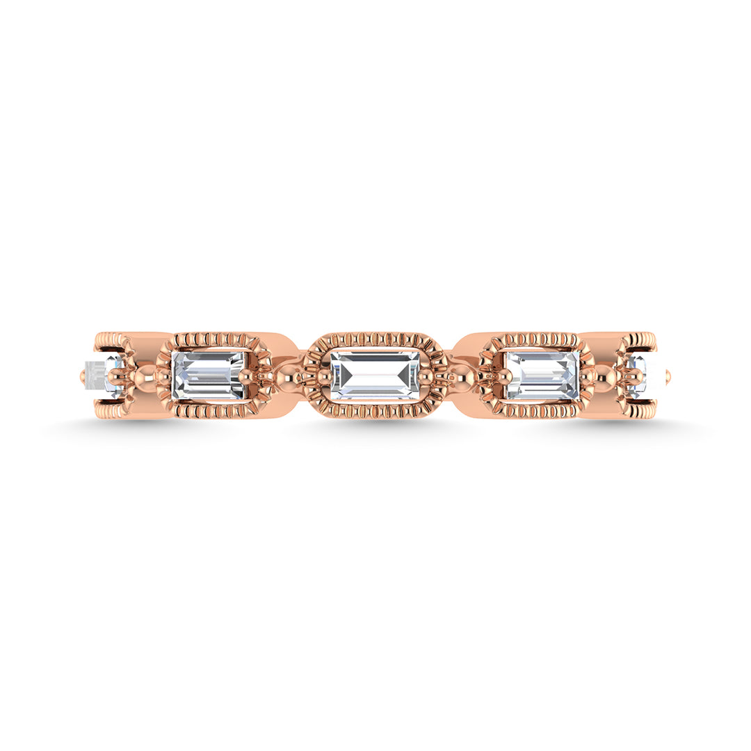 1/4 Ct. Diamond Baguette Anniversary Band in 14k Rose Gold
