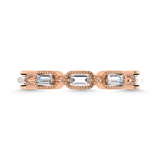 1/4 Ct. Diamond Baguette Anniversary Band in 14k Rose Gold