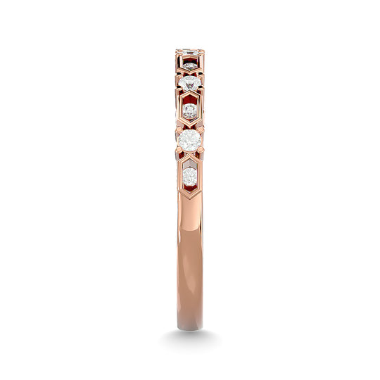 Alianza Apilable con Diamantes de 1/6 qt en Oro Rosado de 10k