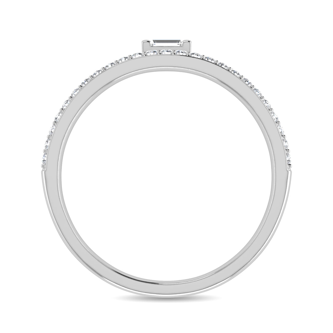 Diamante 1/6 Ct.Tw. Anillo nupcial en oro blanco de 10 quilates
