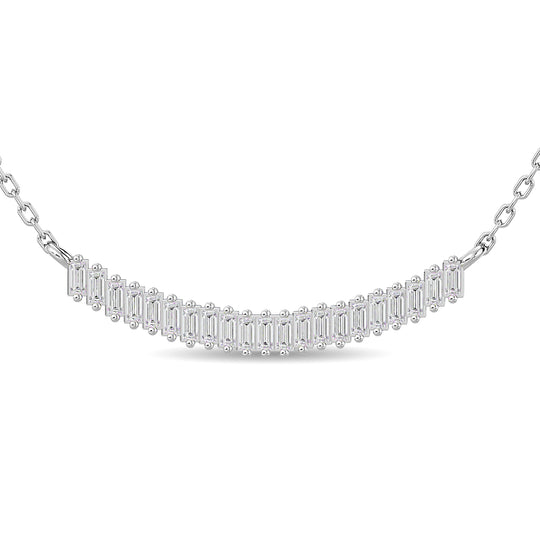 1/6 Ct. Diamond Tw. Baguette Fashion Necklace in 14k White Gold