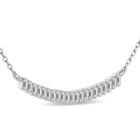 1/6 Ct. Diamond Tw. Baguette Fashion Necklace in 14k White Gold