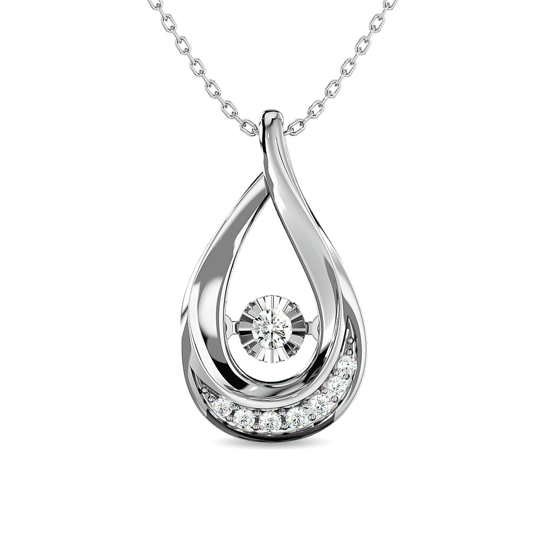 Colgante de moda con diamantes de 1/10 qt total en oro blanco de 10 k