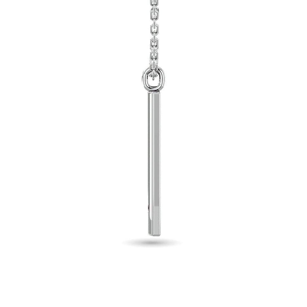 1/50 ct total weight diamond bar pendant in 10k white gold