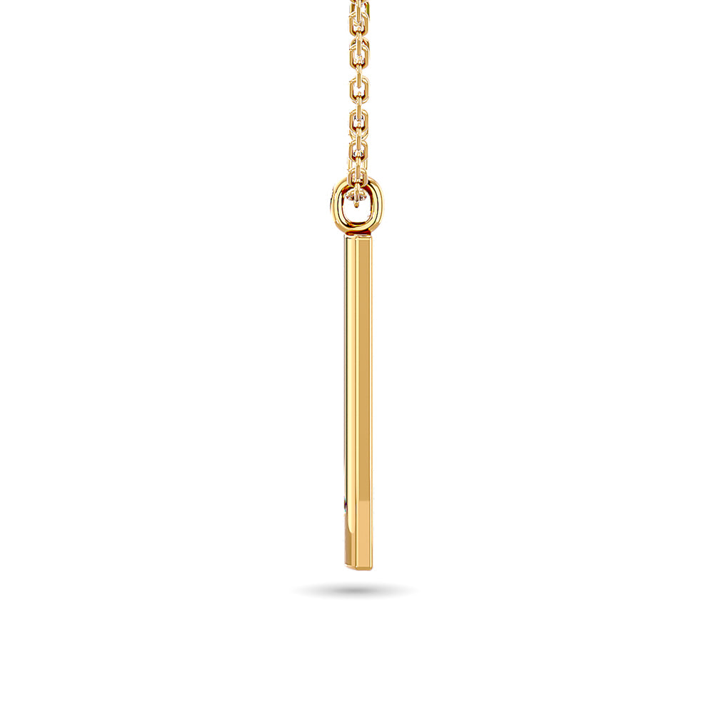 1/50 ct total weight diamond bar pendant in 10K yellow gold